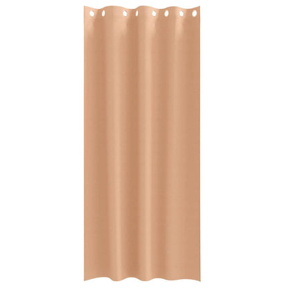 Blackout Curtains with Rings 2 pcs Light Brown 225 x 140 cm