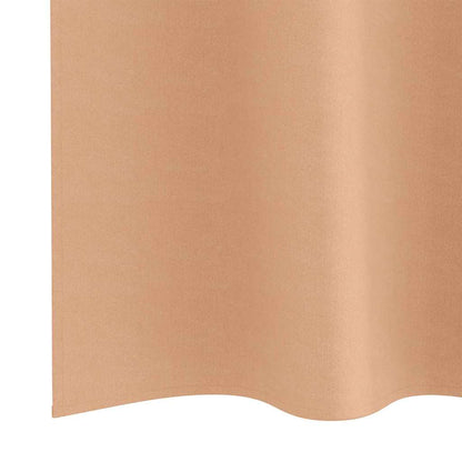 Blackout Curtains with Rings 2 pcs Light Brown 260 x 140 cm