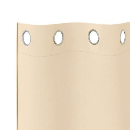 Blackout Curtains with Rings 2 pcs Cream 140 x 140 cm Polyester