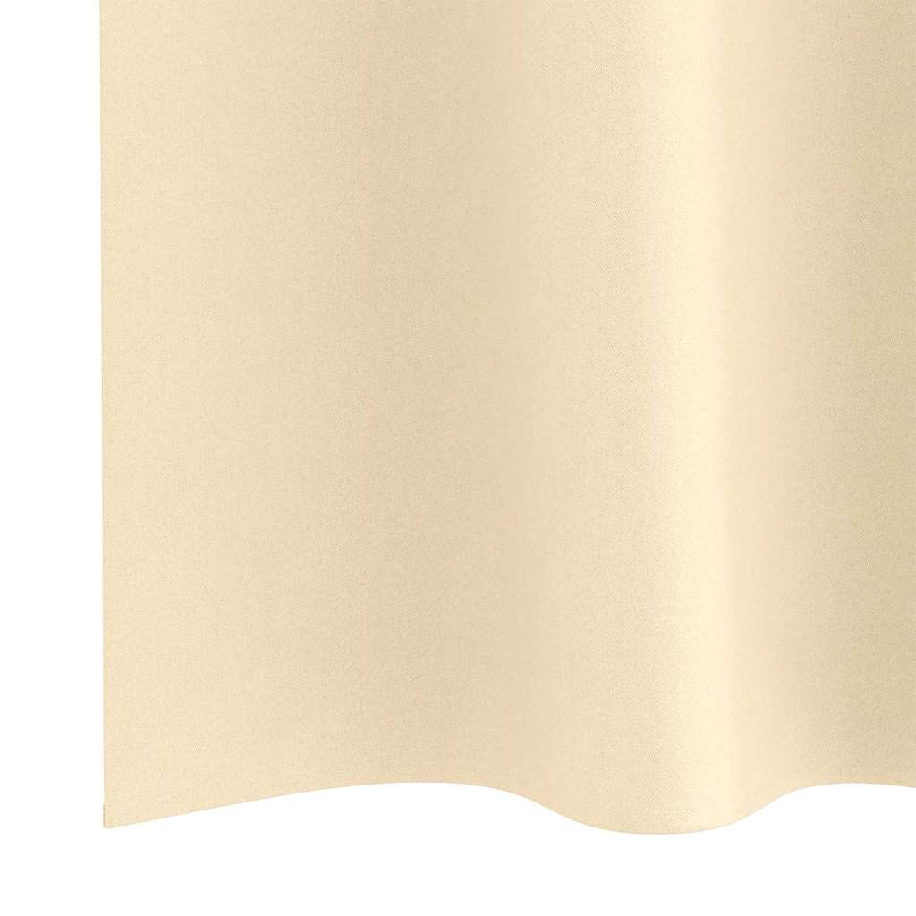 Blackout Curtains with Rings 2 pcs Cream 140 x 140 cm Polyester