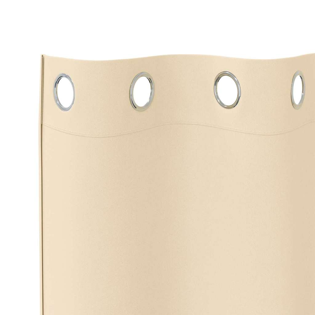 Blackout Curtains with Rings 2 pcs Cream 175 x 140 cm Polyester