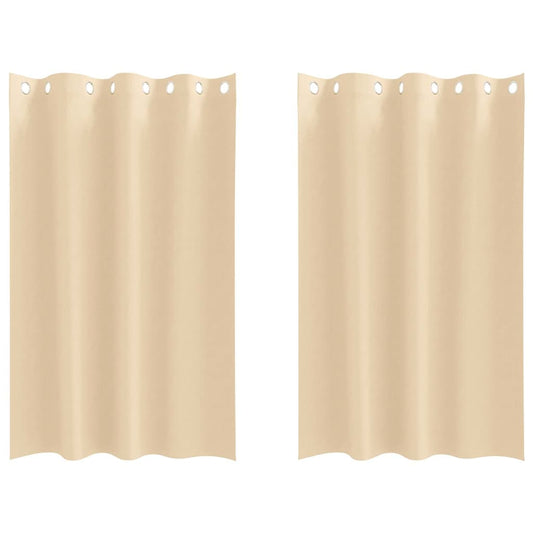 Blackout Curtains with Rings 2 pcs Cream 175 x 140 cm Polyester