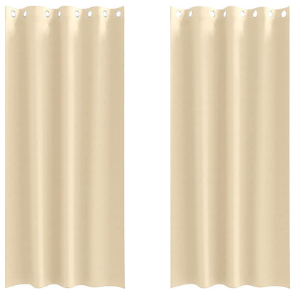 Blackout Curtains with Rings 2 pcs Cream 245 x 140 cm Polyester