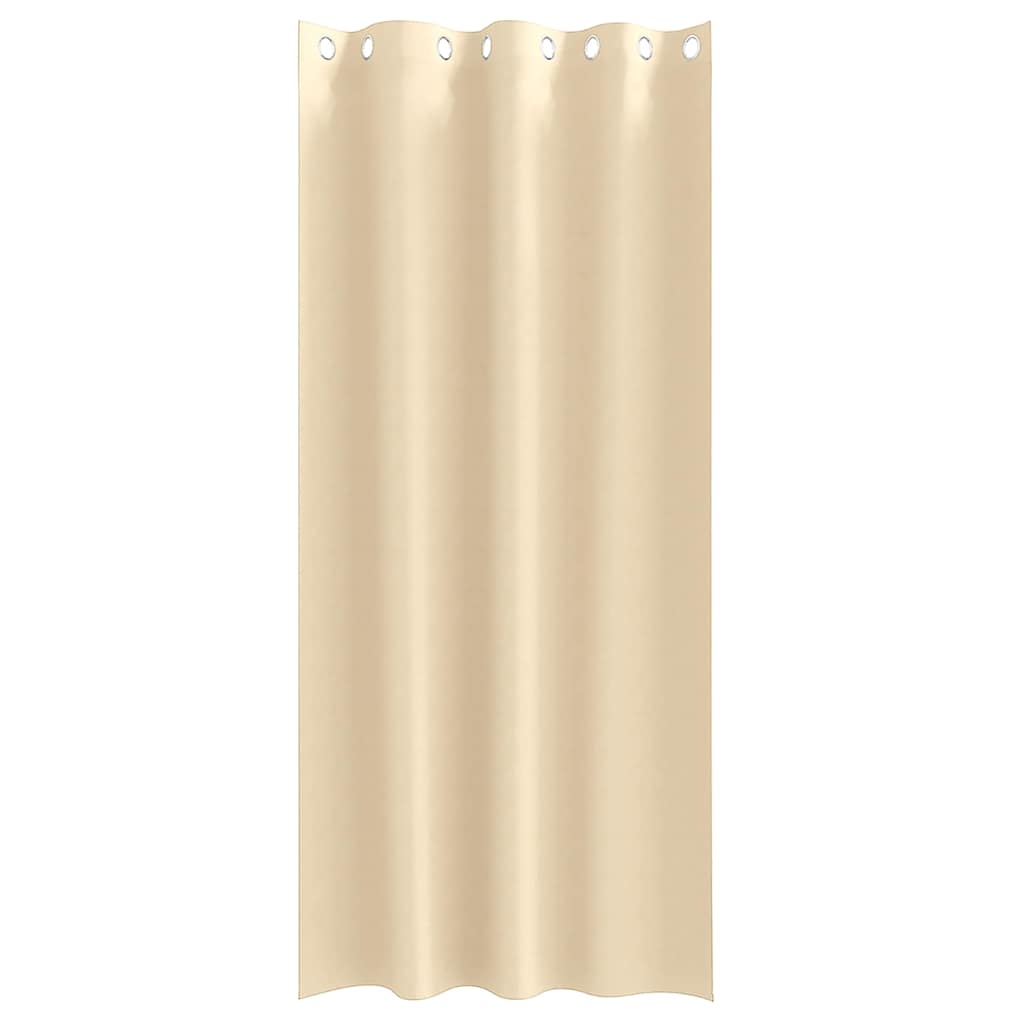Blackout Curtains with Rings 2 pcs Cream 260 x 140 cm Polyester