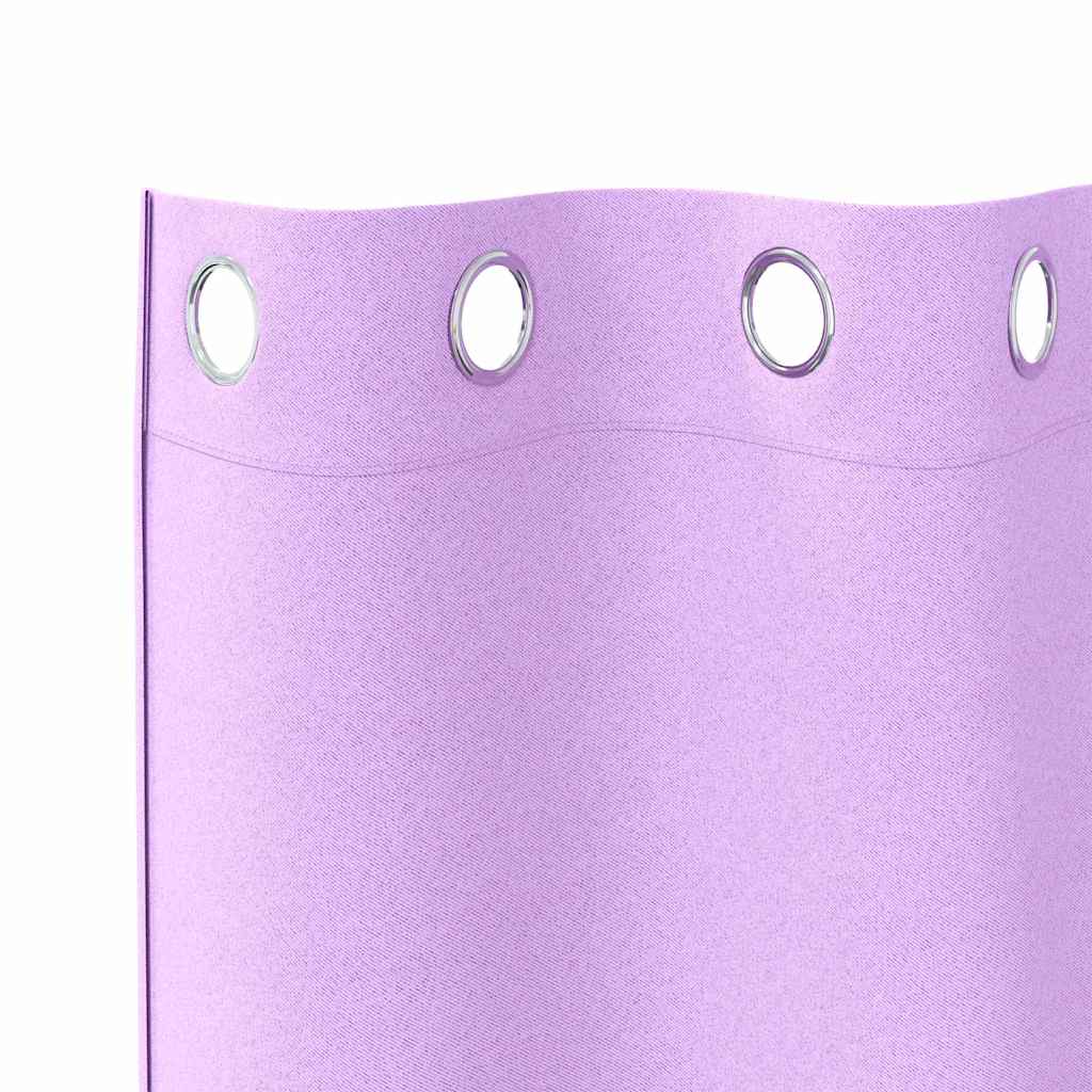 Blackout Curtains with Rings 2 pcs Purple 175 x 140 cm
