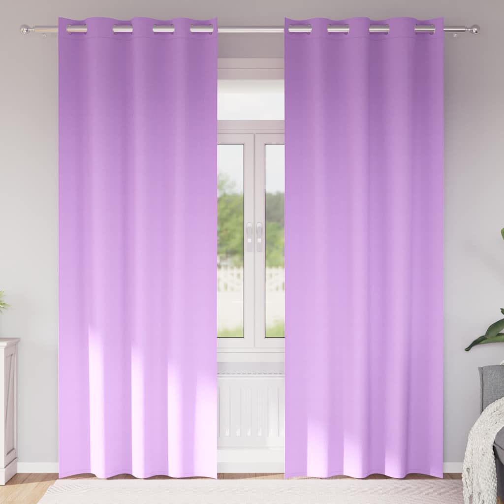 Blackout Curtains with Rings 2 pcs Purple 245 x 140 cm