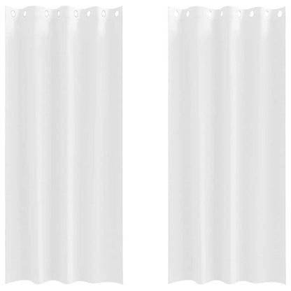 Blackout Curtains with Rings 2 pcs Pure White 225 x 140 cm