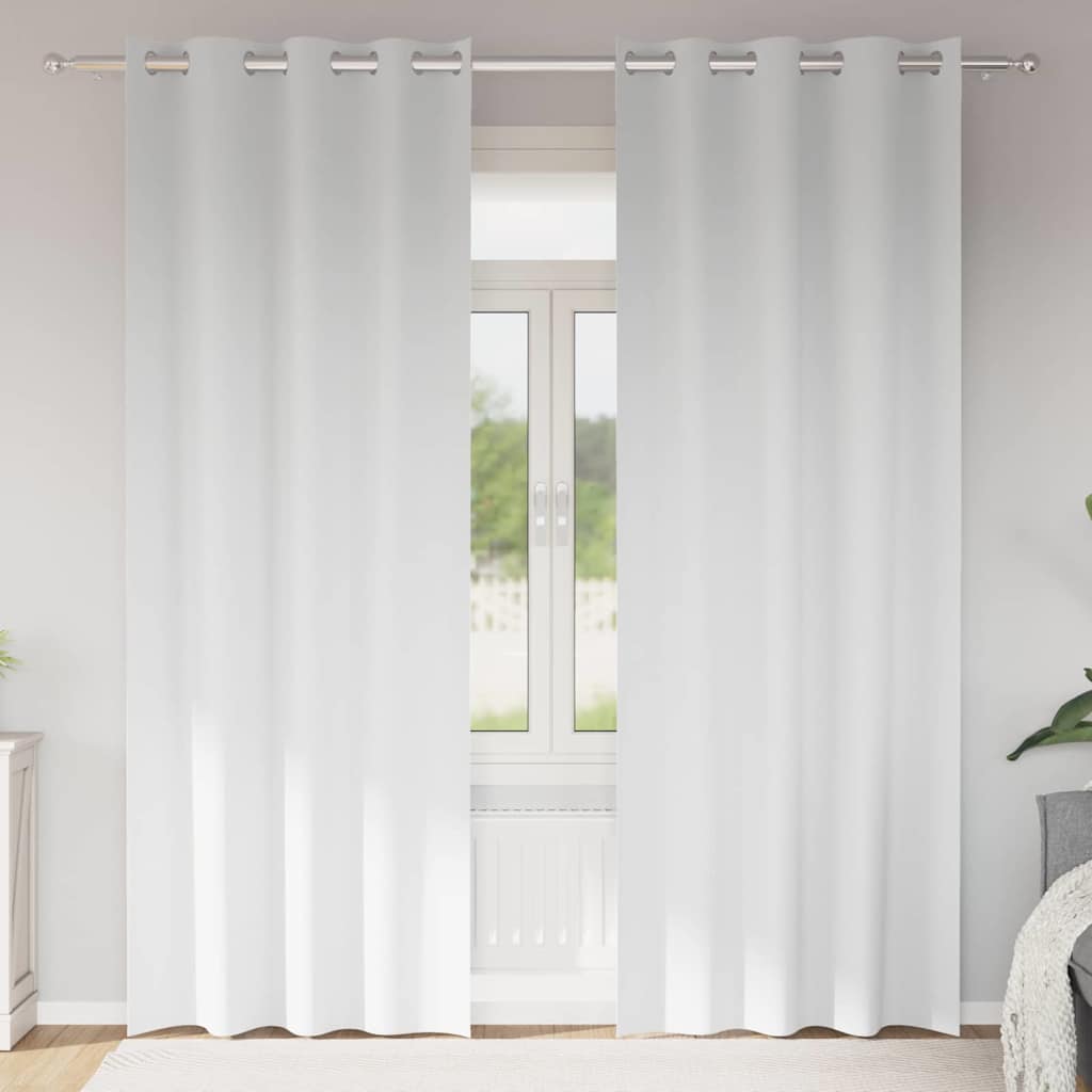 Blackout Curtains with Rings 2 pcs Pure White 260 x 140 cm