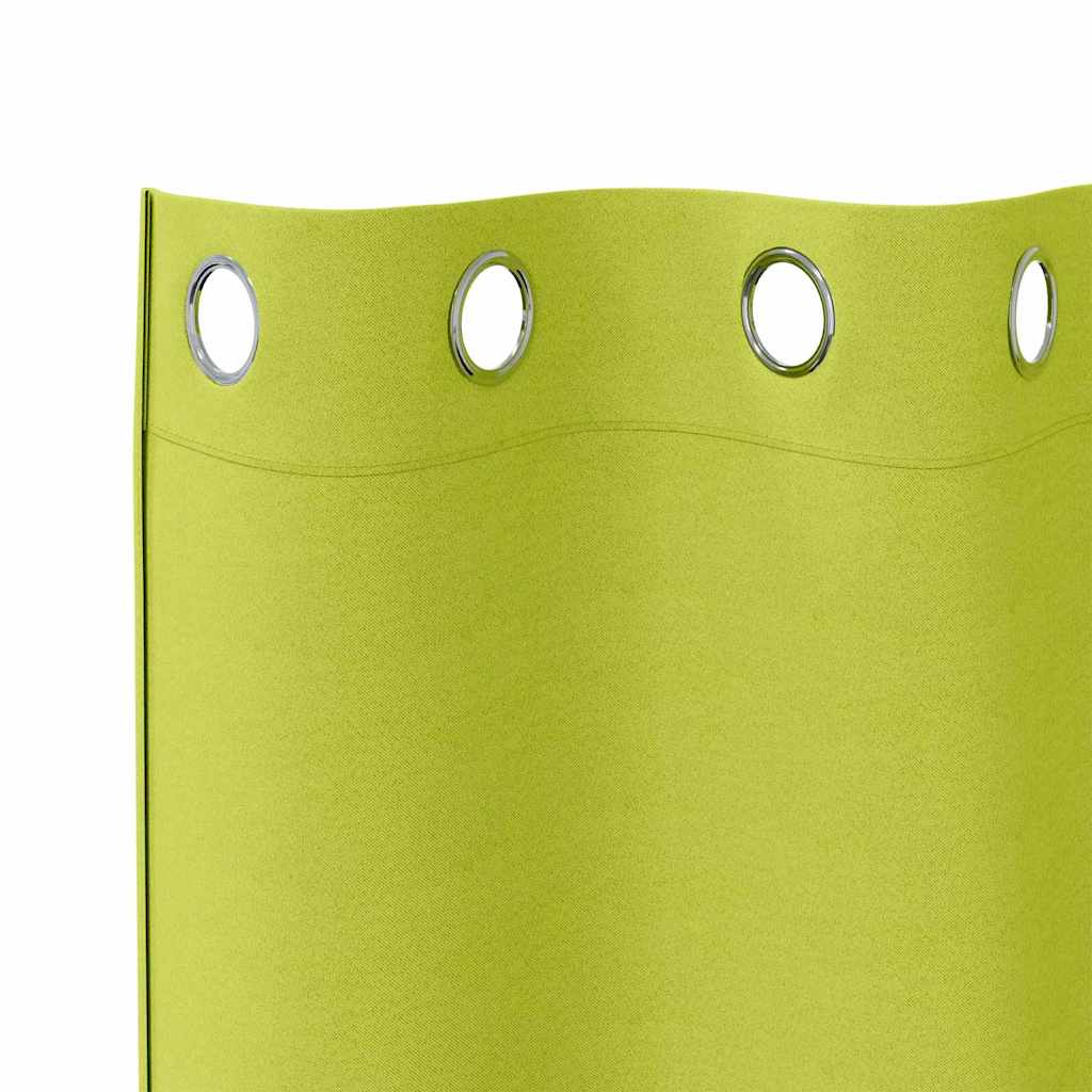 Blackout Curtains with Rings 2 pcs Green 225 x 140 cm Polyester