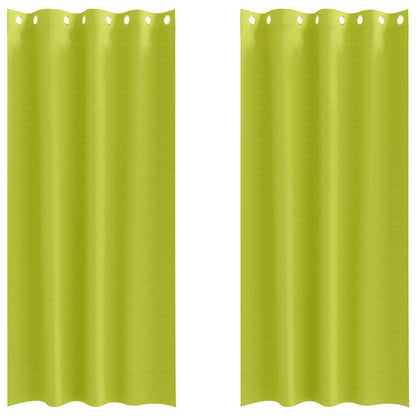 Blackout Curtains with Rings 2 pcs Green 225 x 140 cm Polyester
