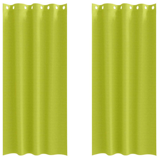 Blackout Curtains with Rings 2 pcs Green 225 x 140 cm Polyester