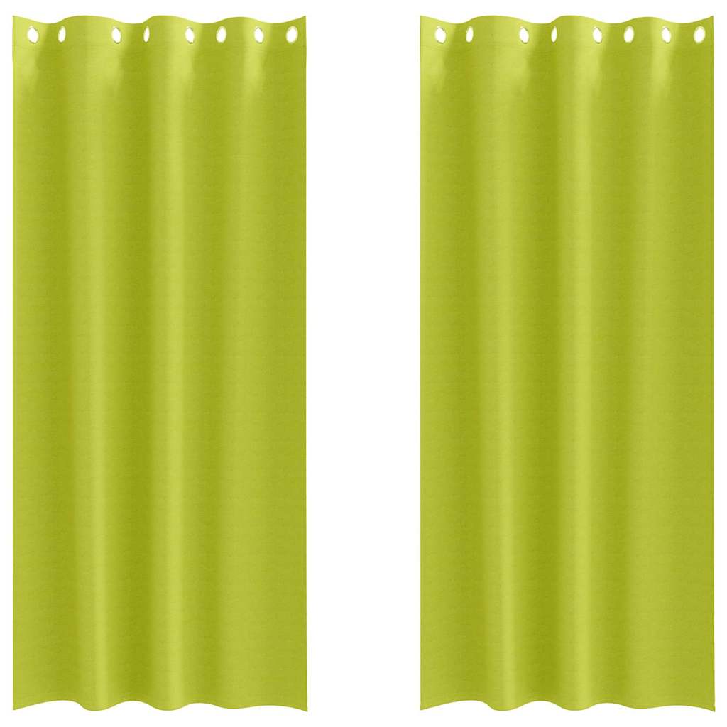 Blackout Curtains with Rings 2 pcs Green 245 x 140 cm Polyester