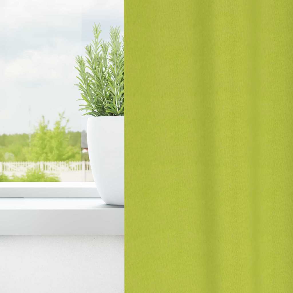 Blackout Curtains with Rings 2 pcs Green 260 x 140 cm Polyester