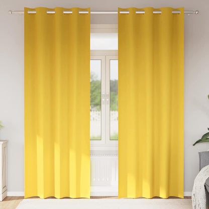 Blackout Curtains with Rings 2 pcs Mustard Yellow 245 x 140 cm