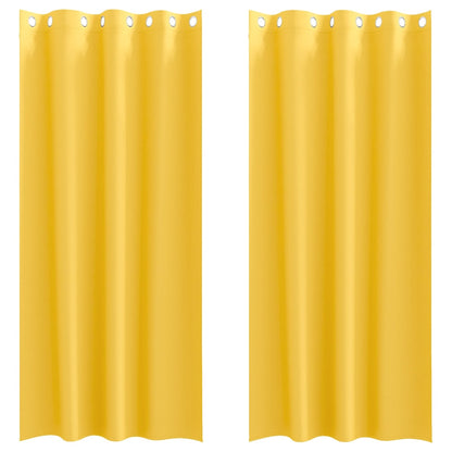 Blackout Curtains with Rings 2 pcs Mustard Yellow 260 x 140 cm
