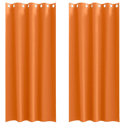 Blackout Curtains with Rings 2 pcs Bright Orange 245 x 140 cm