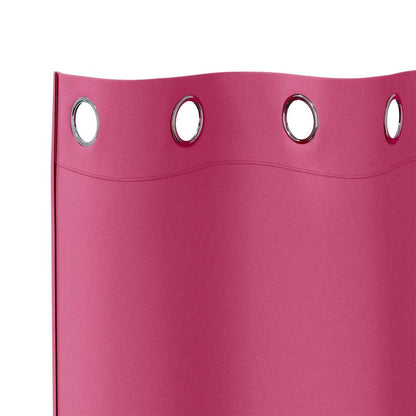 Blackout Curtains with Rings 2 pcs Bright Pink 225 x 140 cm