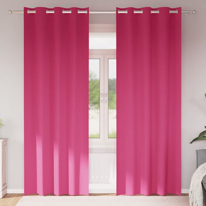 Blackout Curtains with Rings 2 pcs Bright Pink 245 x 140 cm