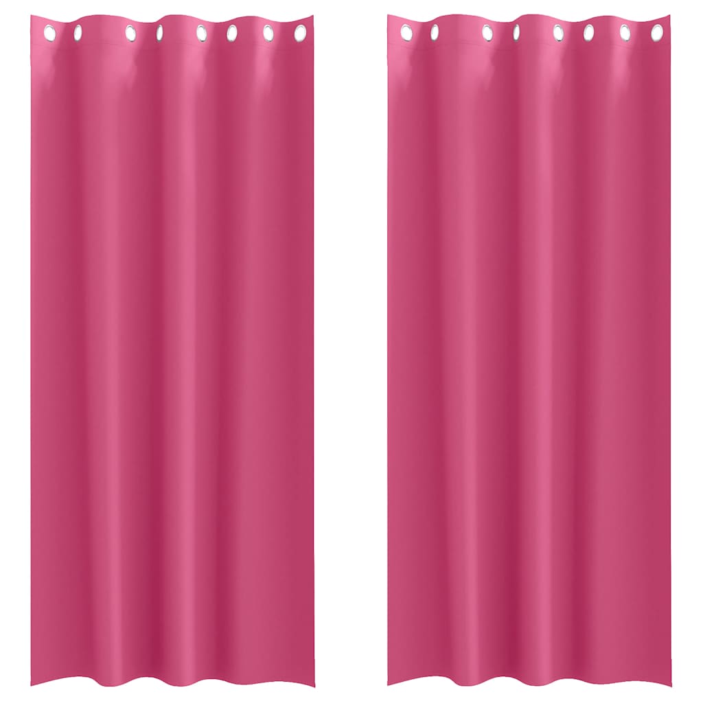 Blackout Curtains with Rings 2 pcs Bright Pink 245 x 140 cm