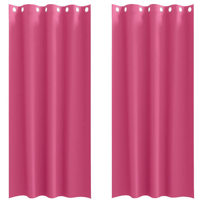 Blackout Curtains with Rings 2 pcs Bright Pink 260 x 140 cm