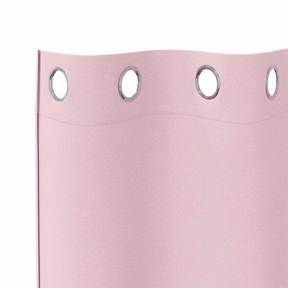Blackout Curtains with Rings 2 pcs Baby Pink 140 x 140 cm