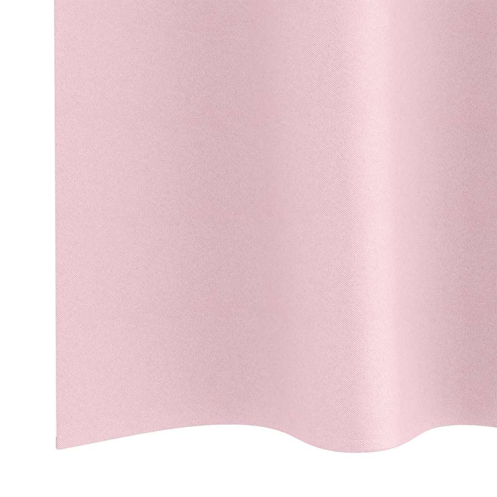 Blackout Curtains with Rings 2 pcs Baby Pink 260 x 140 cm