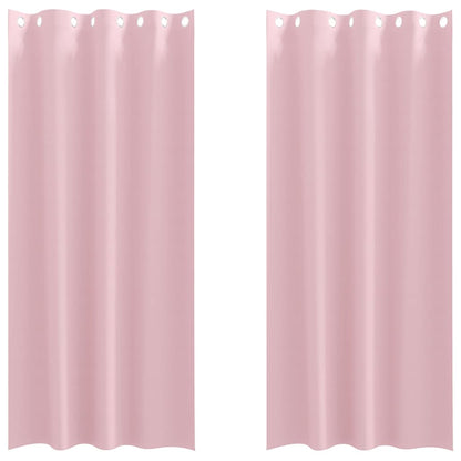 Blackout Curtains with Rings 2 pcs Baby Pink 260 x 140 cm