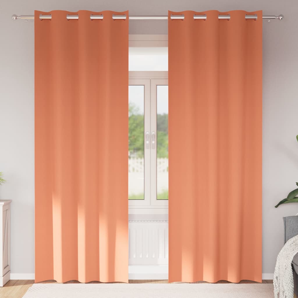 Blackout Curtains with Rings 2 pcs Terracotta 260 x 140 cm