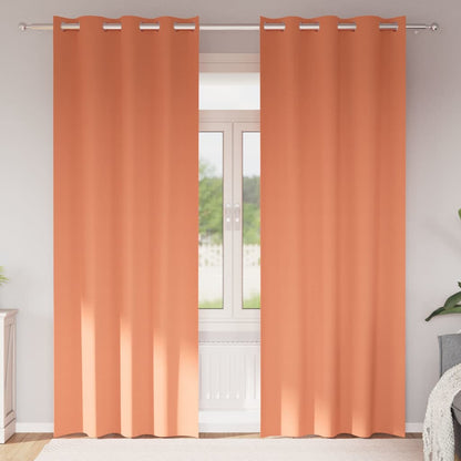 Blackout Curtains with Rings 2 pcs Terracotta 260 x 140 cm