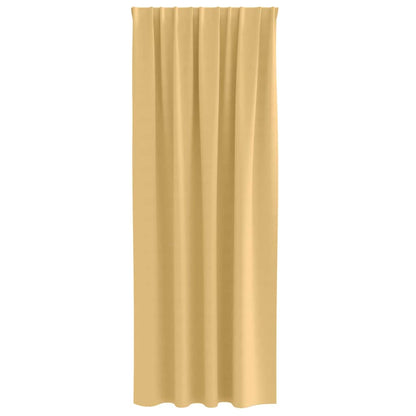 Blackout Curtains with Rings 2 pcs Beige 260 x 140 cm Polyester