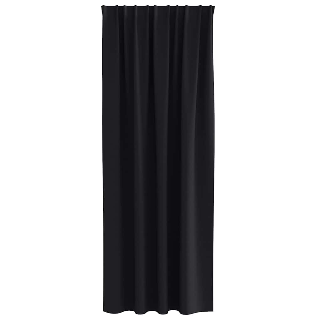 Blackout Curtains with Rings 2 pcs Black 260 x 140 cm Polyester
