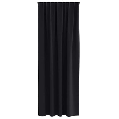 Blackout Curtains with Rings 2 pcs Black 260 x 140 cm Polyester