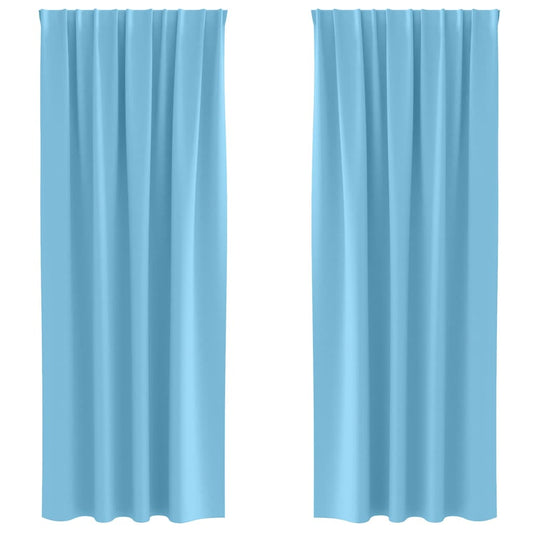 Blackout Curtains with Rings 2 pcs Light Blue 225 x 140 cm