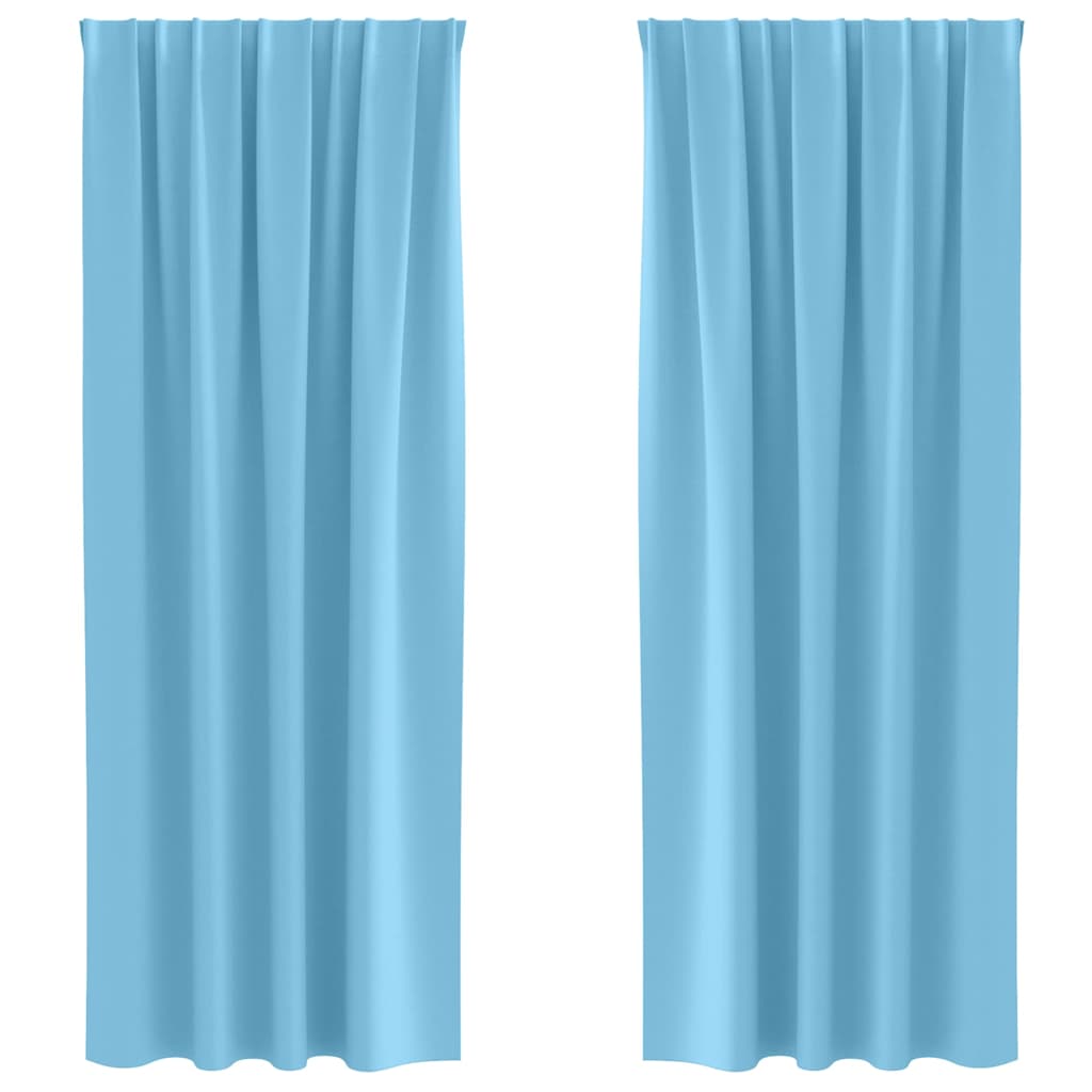 Blackout Curtains with Rings 2 pcs Light Blue 245 x 140 cm