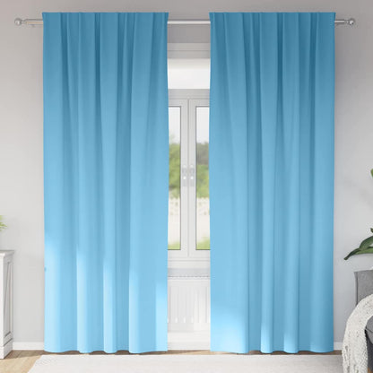 Blackout Curtains with Rings 2 pcs Light Blue 260 x 140 cm
