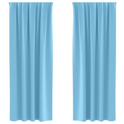 Blackout Curtains with Rings 2 pcs Light Blue 260 x 140 cm