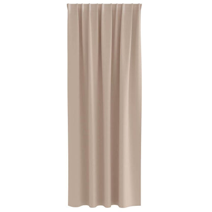 Blackout Curtains with Rings 2 pcs Taupe 245 x 140 cm Polyester
