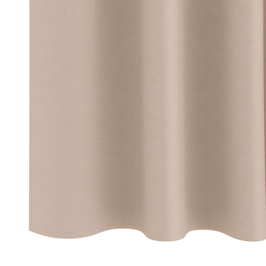 Blackout Curtains with Rings 2 pcs Taupe 260 x 140 cm Polyester