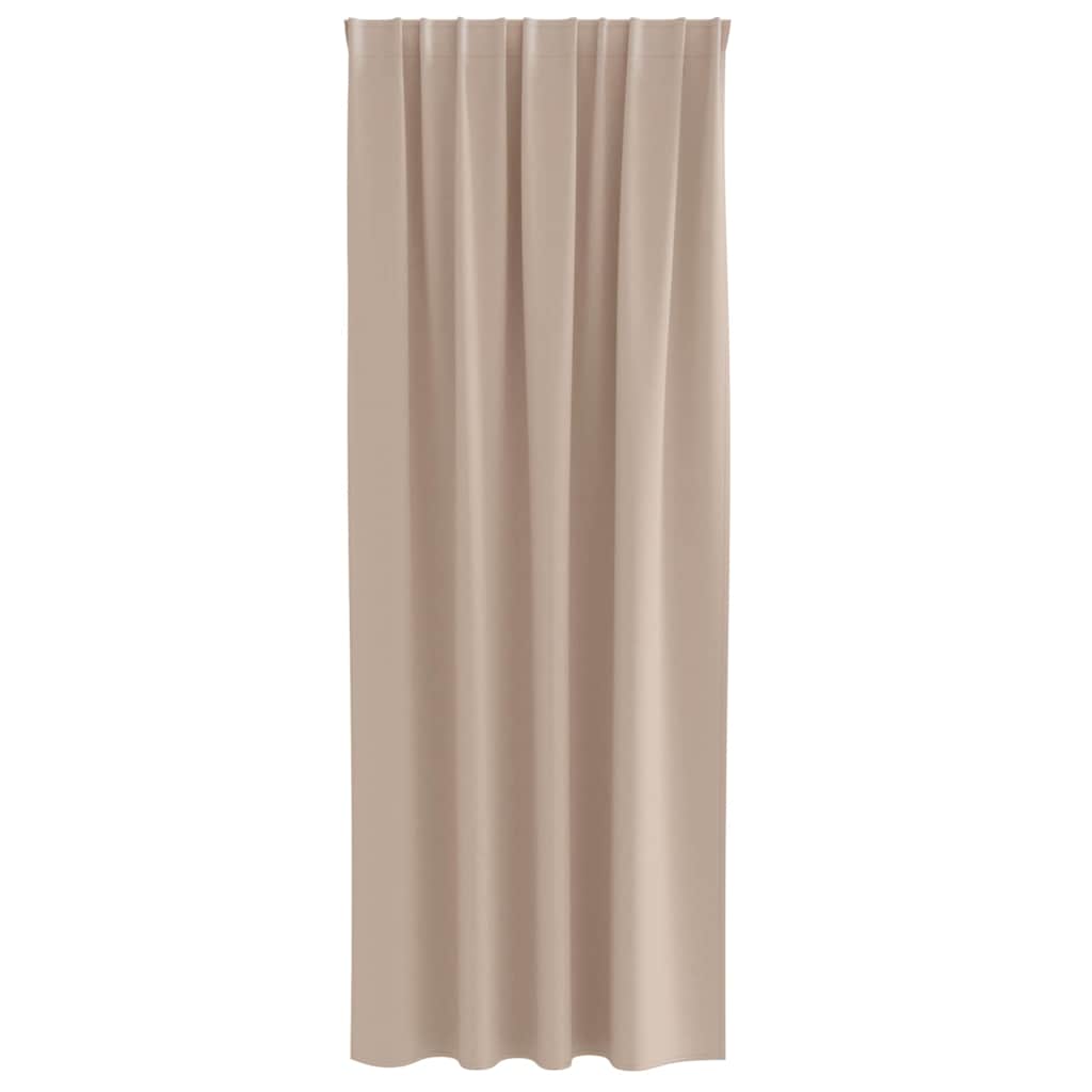 Blackout Curtains with Rings 2 pcs Taupe 260 x 140 cm Polyester