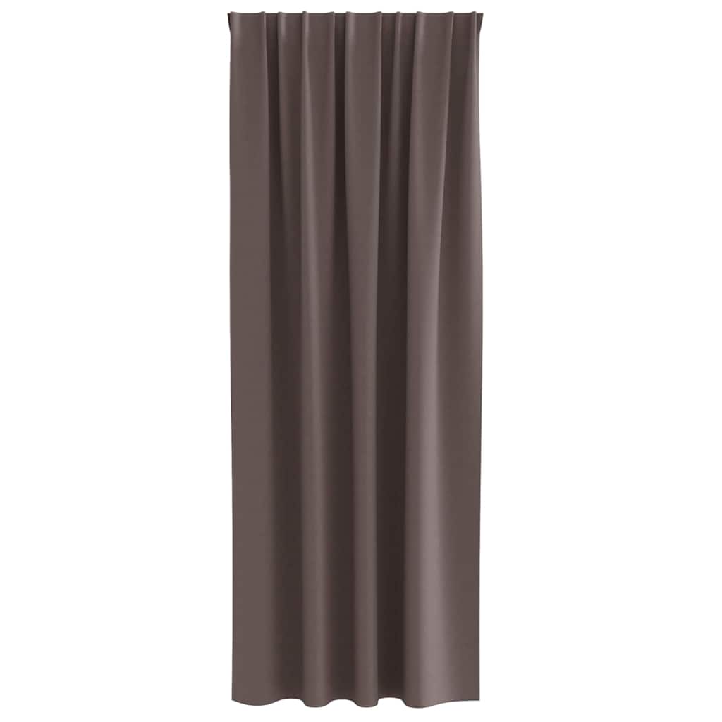 Blackout Curtains with Rings 2 pcs Dark Brown 225 x 140 cm