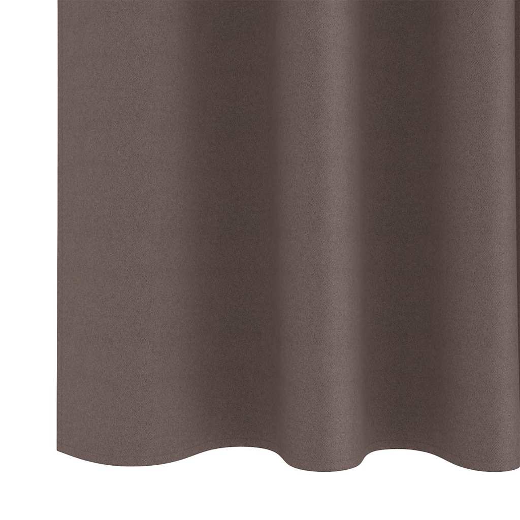 Blackout Curtains with Rings 2 pcs Dark Brown 245 x 140 cm