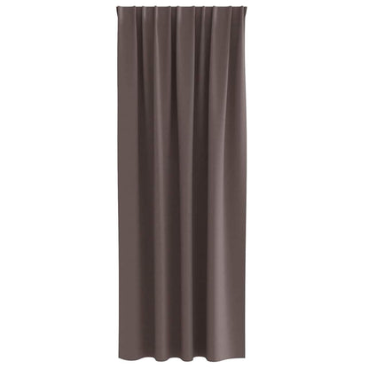 Blackout Curtains with Rings 2 pcs Dark Brown 245 x 140 cm