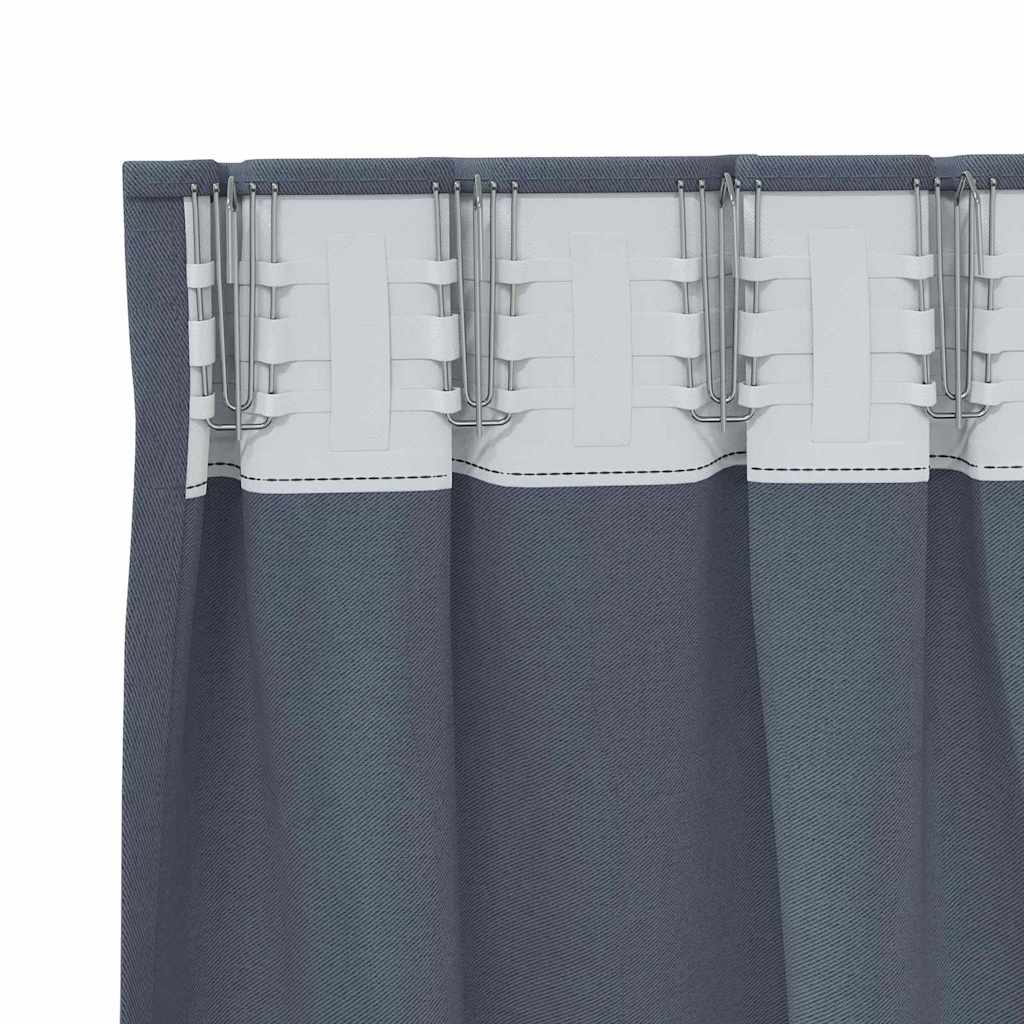 Blackout Curtains with Rings 2 pcs Anthracite 140 x 140 cm