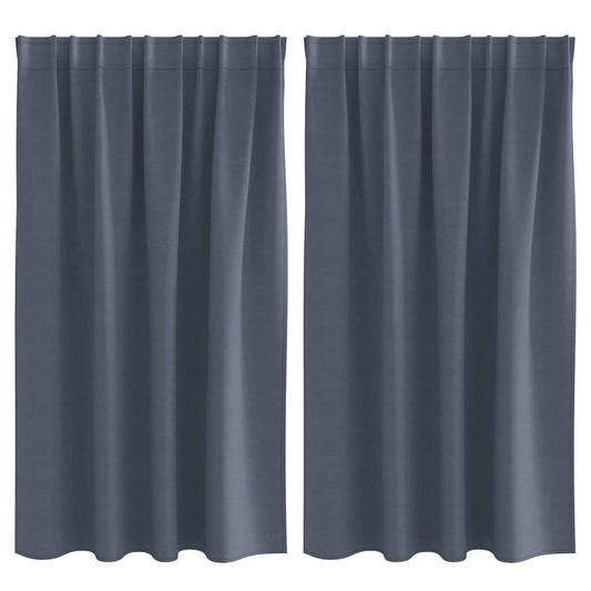 Blackout Curtains with Rings 2 pcs Anthracite 140 x 140 cm
