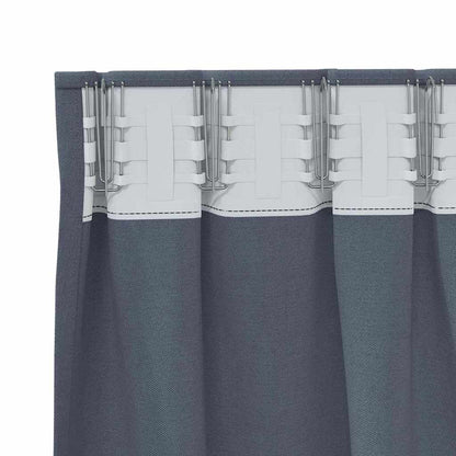 Blackout Curtains with Rings 2 pcs Anthracite 175 x 140 cm