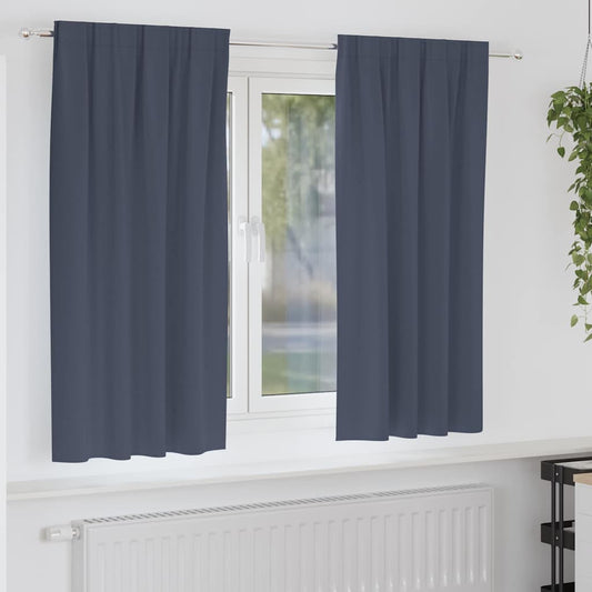 Blackout Curtains with Rings 2 pcs Anthracite 175 x 140 cm