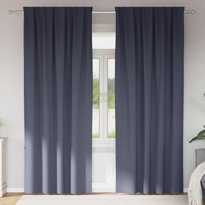 Blackout Curtains with Rings 2 pcs Anthracite 245 x 140 cm