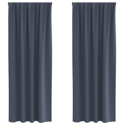 Blackout Curtains with Rings 2 pcs Anthracite 245 x 140 cm