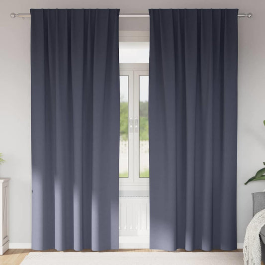 Blackout Curtains with Rings 2 pcs Anthracite 260 x 140 cm