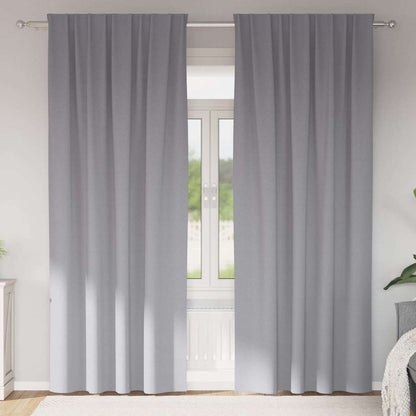 Blackout Curtains with Rings 2 pcs Light Grey 245 x 140 cm